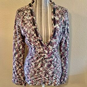 DKNY Multicolor V-Neck Sweater